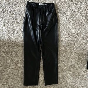 Abercrombie & Fitch Vegan Leather 90s Straight Pant